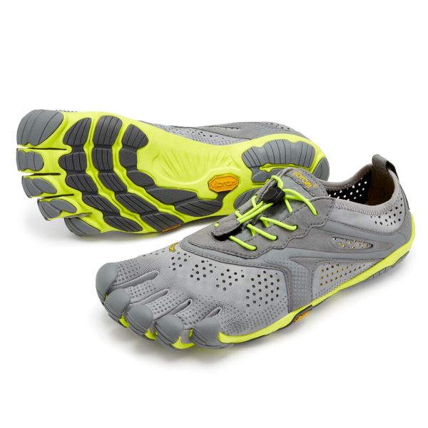 Zapatillas Running Vibram V-Run Hombre Gris Amarillo | 0786-KTJVM