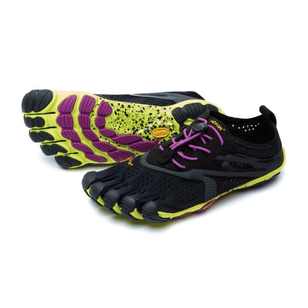 Zapatillas Running Vibram V-Run Mujer Negras Amarillo Moradas | 2985-CMLQZ